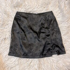 Thin black floral skirt